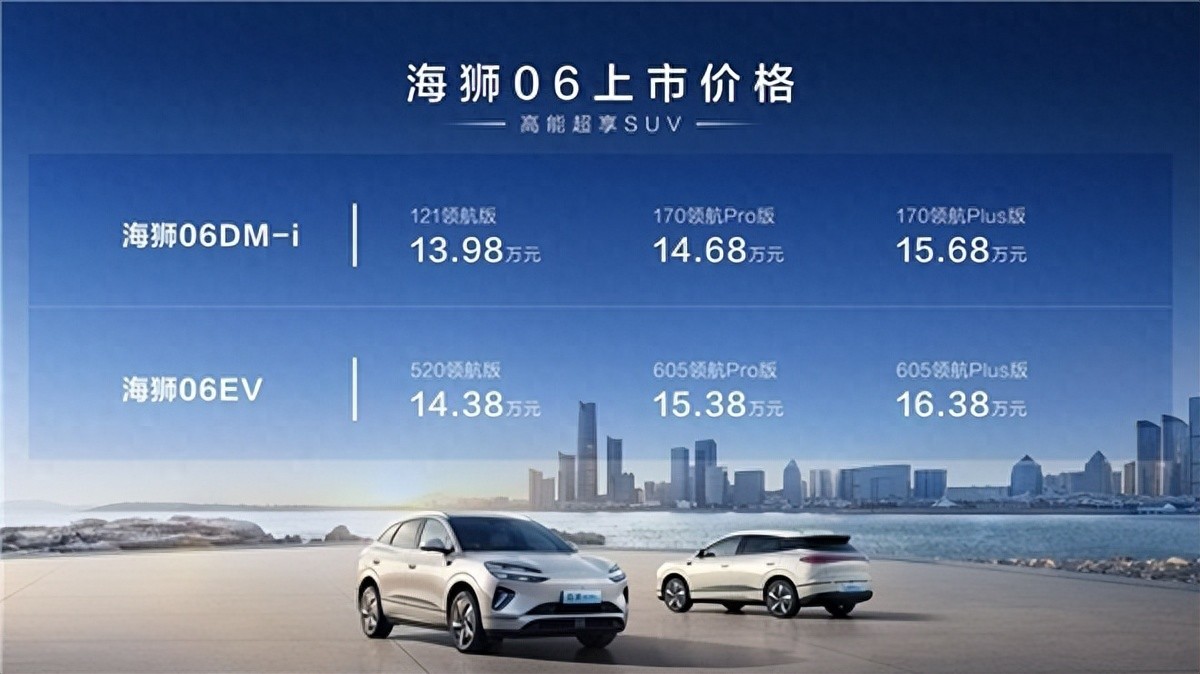 第五代DM技术、e平台3.0 Evo赋能 比亚迪海狮06上市 售价13.98万起